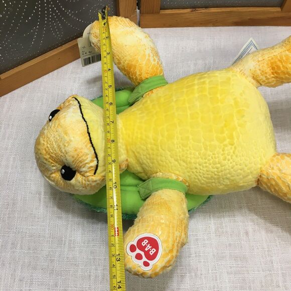 Build A Bear Yellow Sea Turtle Plush Teddy Bear Removable Green Shell Backpack - Picture 10 of 10